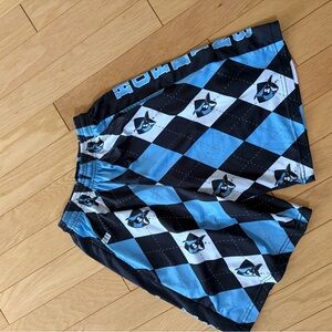 Johns Hopkins Lacrosse shorts - Blue and Black Argyle Patterned Shorts